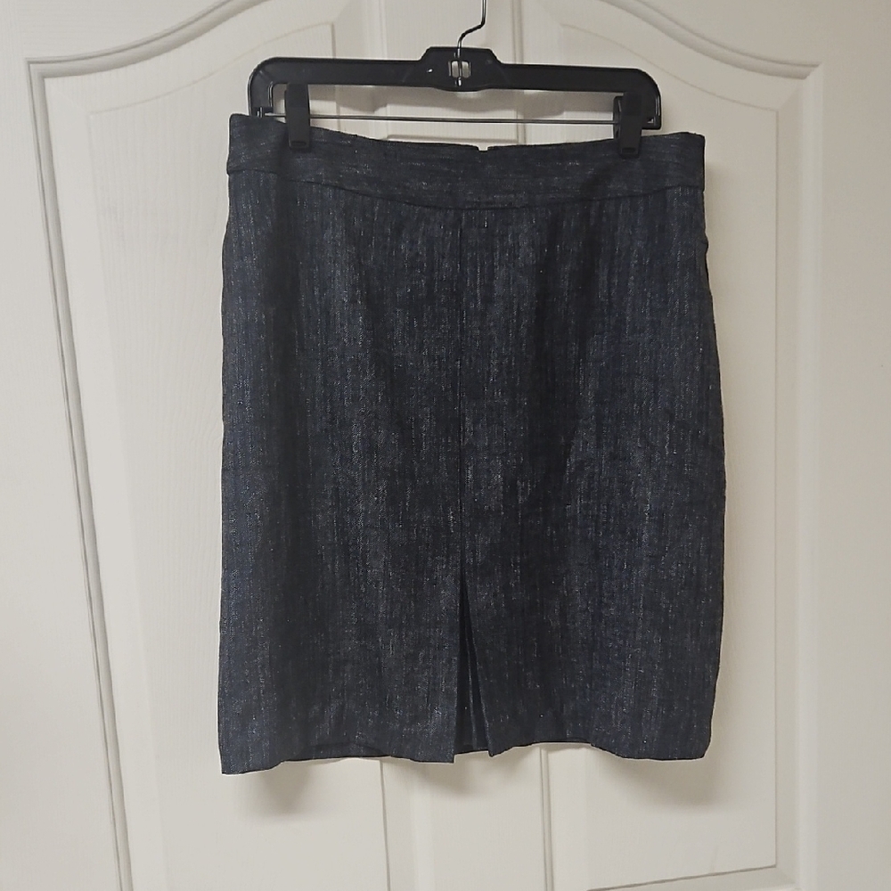 Brooks Brothers Plus Size Navy/Black Silk Blend Skirt